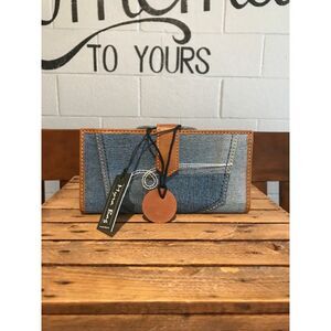 BOHO Western Myra Bag Genuine Blue Jeans Denim Repurposed Wallet SUPER CUTE!